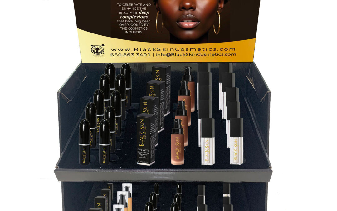 Black Skin Cosmetics Display Case Promotion!