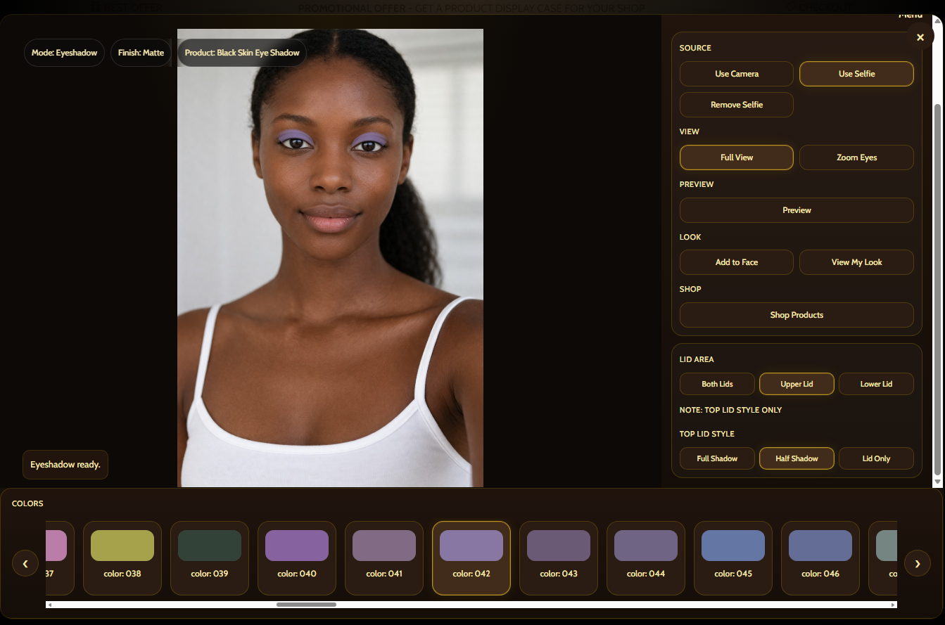 Main SnapShade try-on view