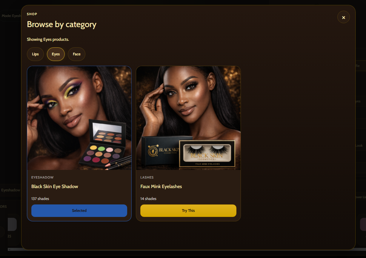 Browse products modal
