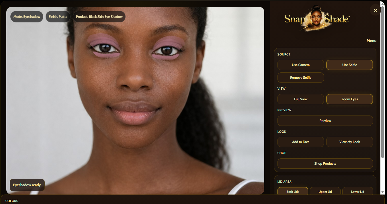 Zoom eyes try-on view